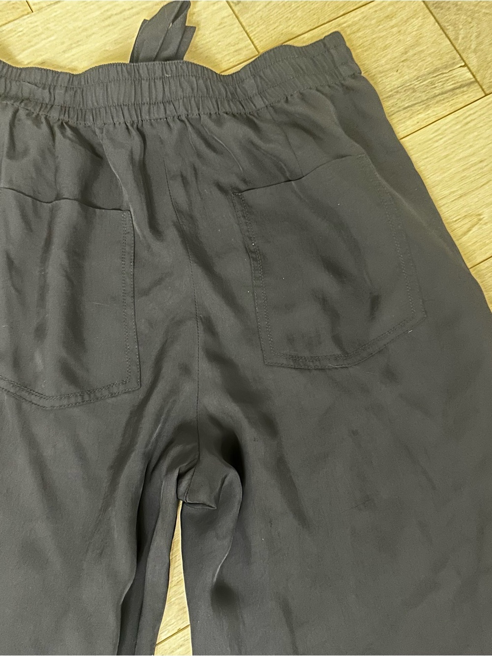 Theory Navy Wide-Leg Drawstring Trousers - Picture 3 of 4